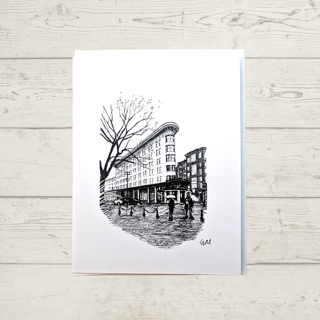 Greeting Card - Powell Street in Gastown "Vancouver B.C." by Elaine Morrow