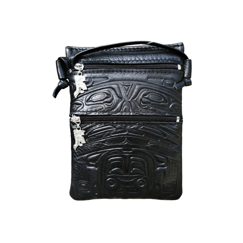 Crossbody Bag - Bear Box by Clifton Fred (Leather, Black)-Panabo-[belly bag]-[best hip bag]-[designed in bc canada]-All The Good Things From BC