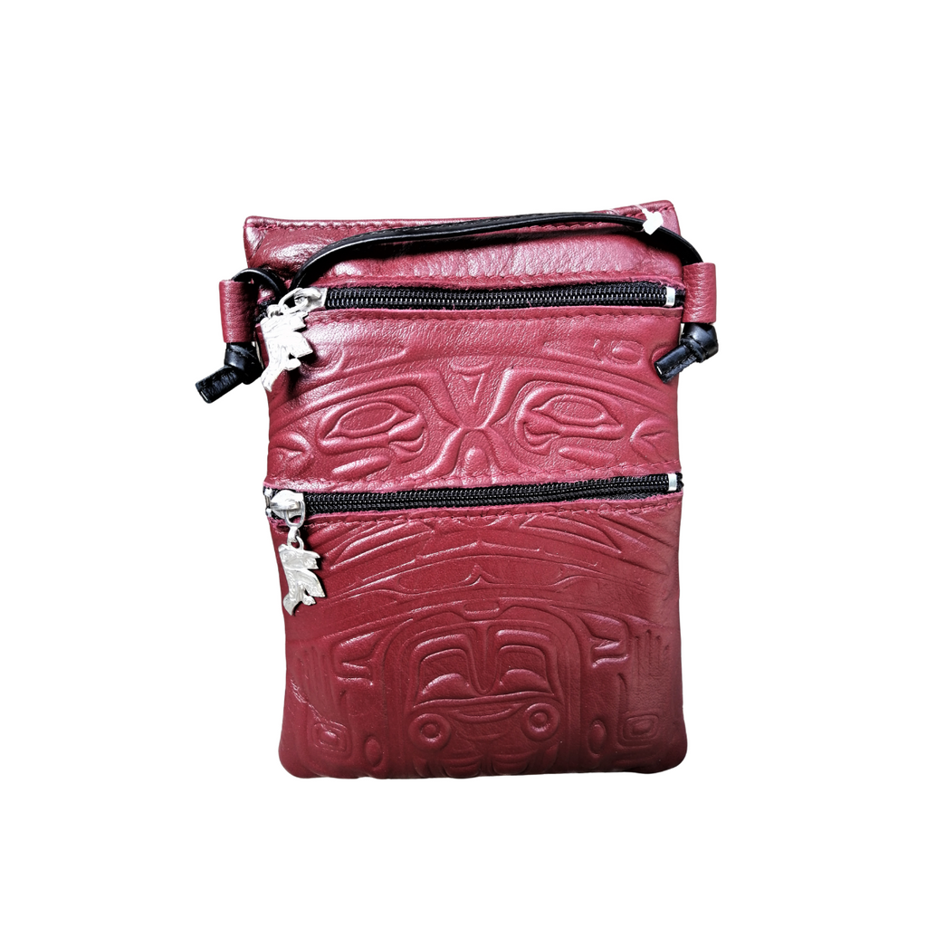 Crossbody Bag - Bear Box by Clifton Fred (Leather, Red)-Panabo-[belly bag]-[best hip bag]-[designed in bc canada]-All The Good Things From BC
