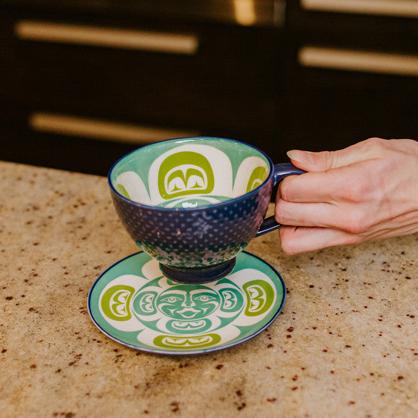 Porcelain Coffee Mug & Plate Set