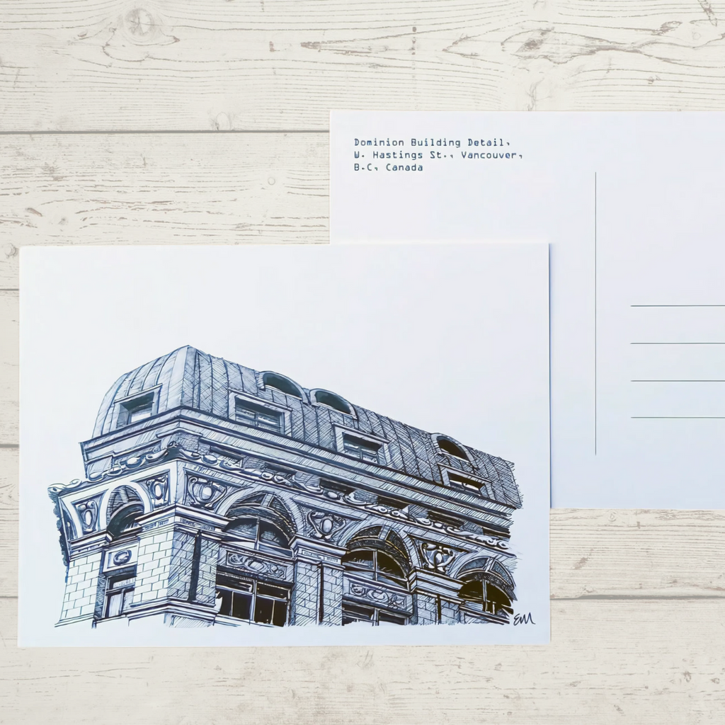 Postcard - Dominion Building Detail "Vancouver B.C." by Elaine Morrow
