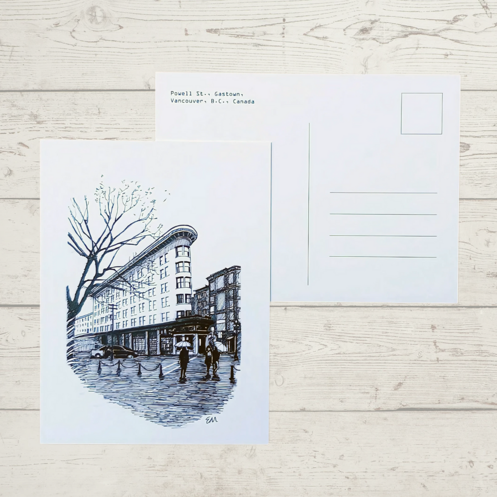 Postcard - Powell Street in Gastown "Vancouver B.C." by Elaine Morrow