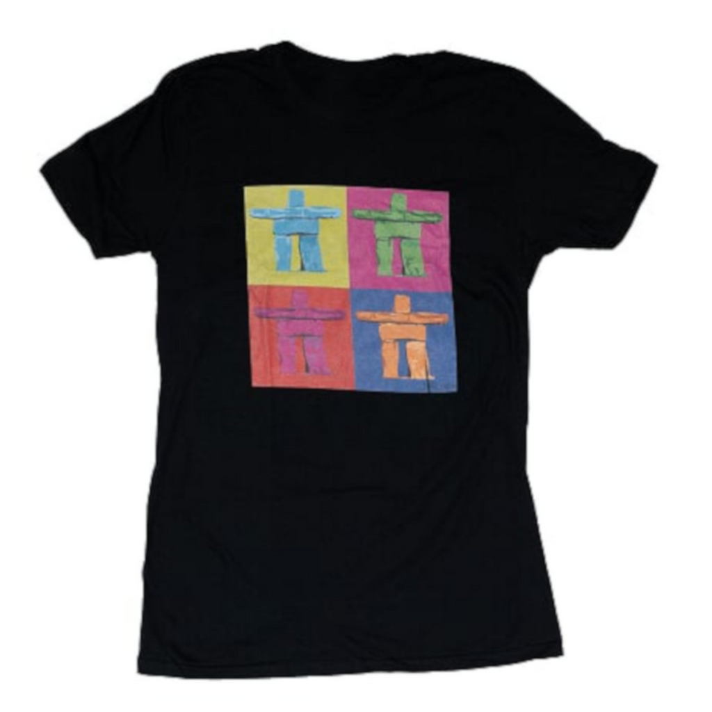 Men's T-Shirt - Pop Inukshuk by Justin LeRose - Black - Pop - Art - Original - Design - BC - Cotton - Gift - All Good Things From BC - Whistler