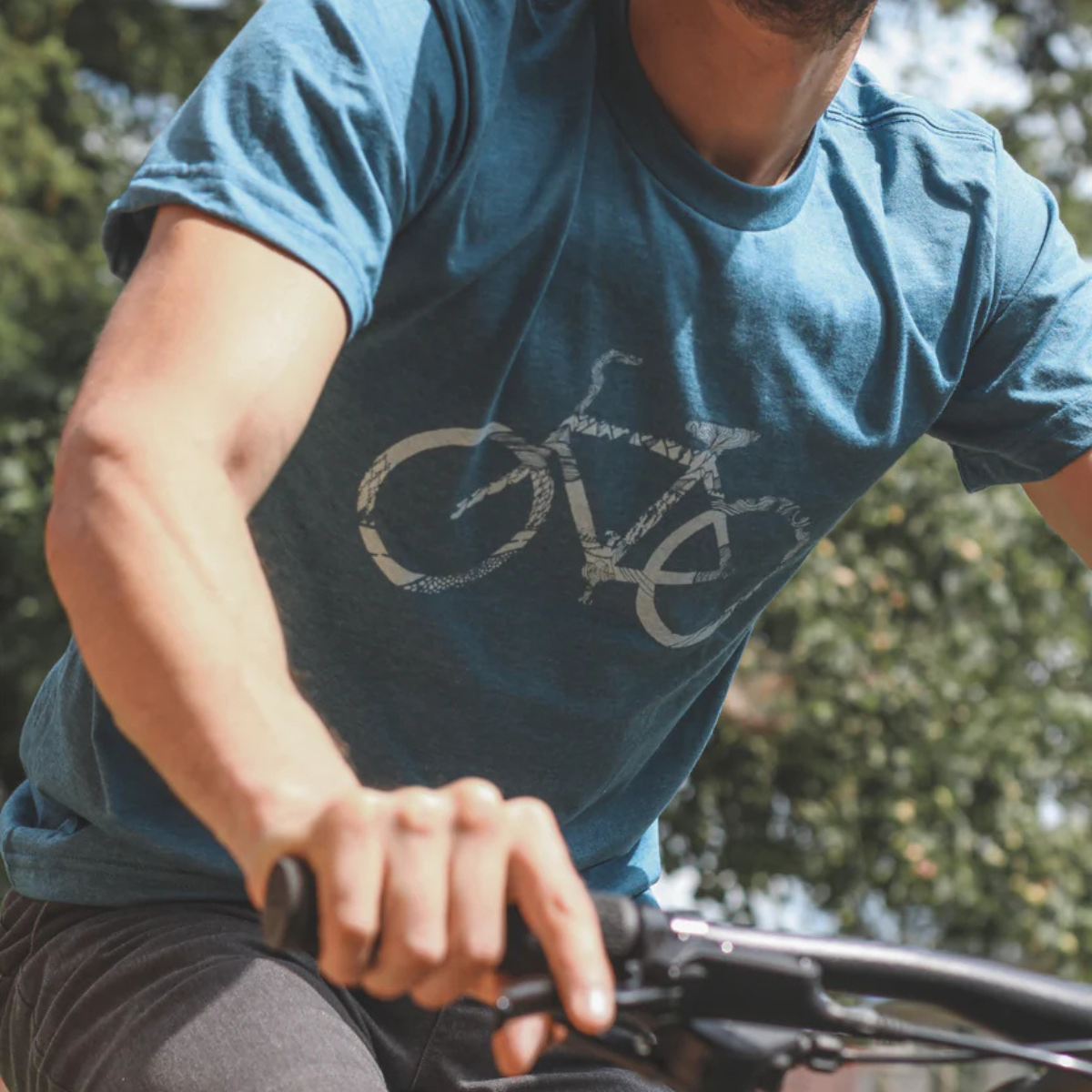 Men's T-Shirt - Bike by Kindred Coast (Heather Teal) – All The