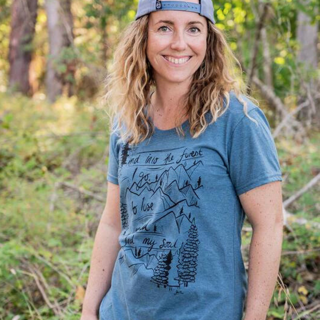 Women's T-Shirt - Into The Forest by Kindred Coast (Heather Teal)