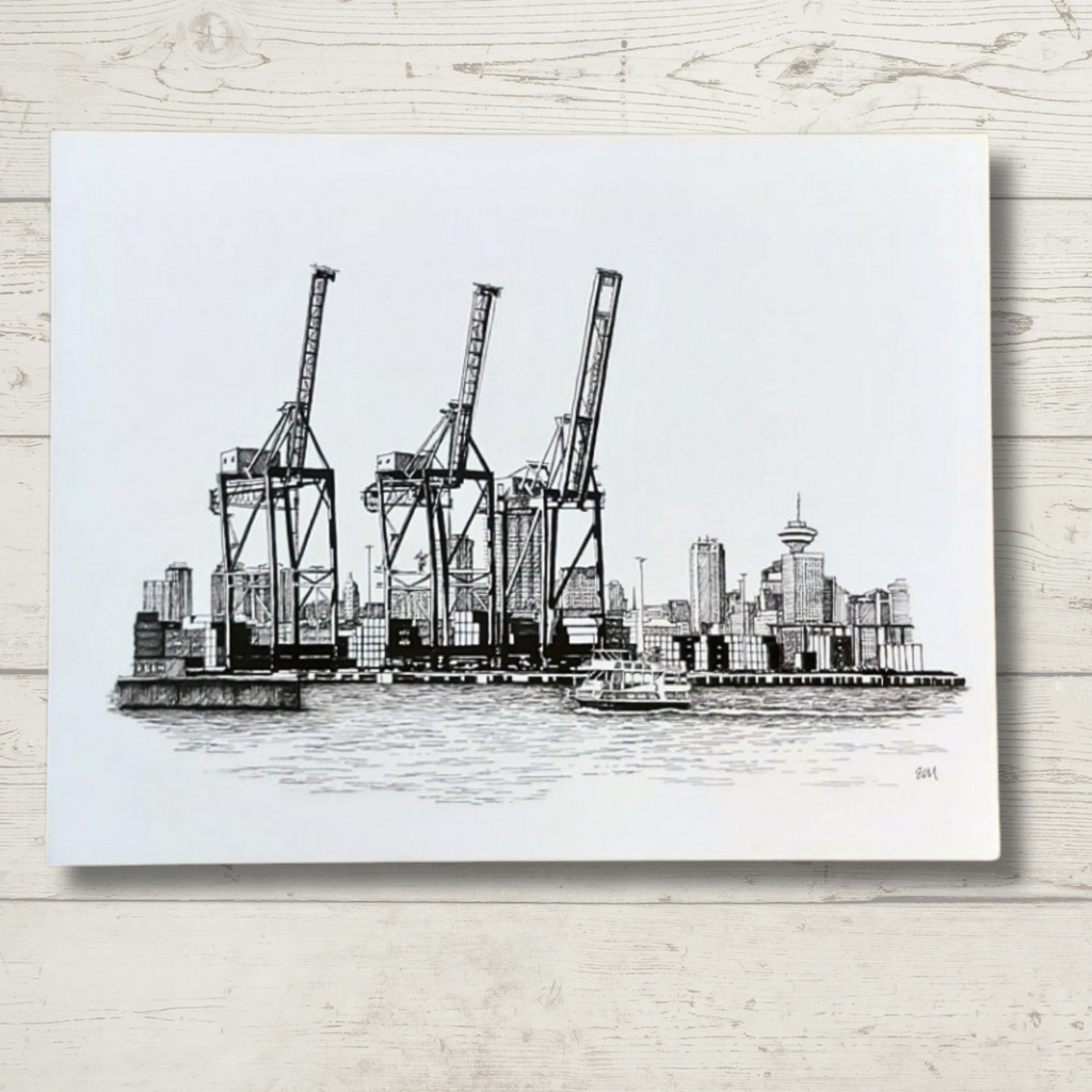 Wall Art Print - Docks "Vancouver, B.C." by Elaine Morrow (11x14, Paper)