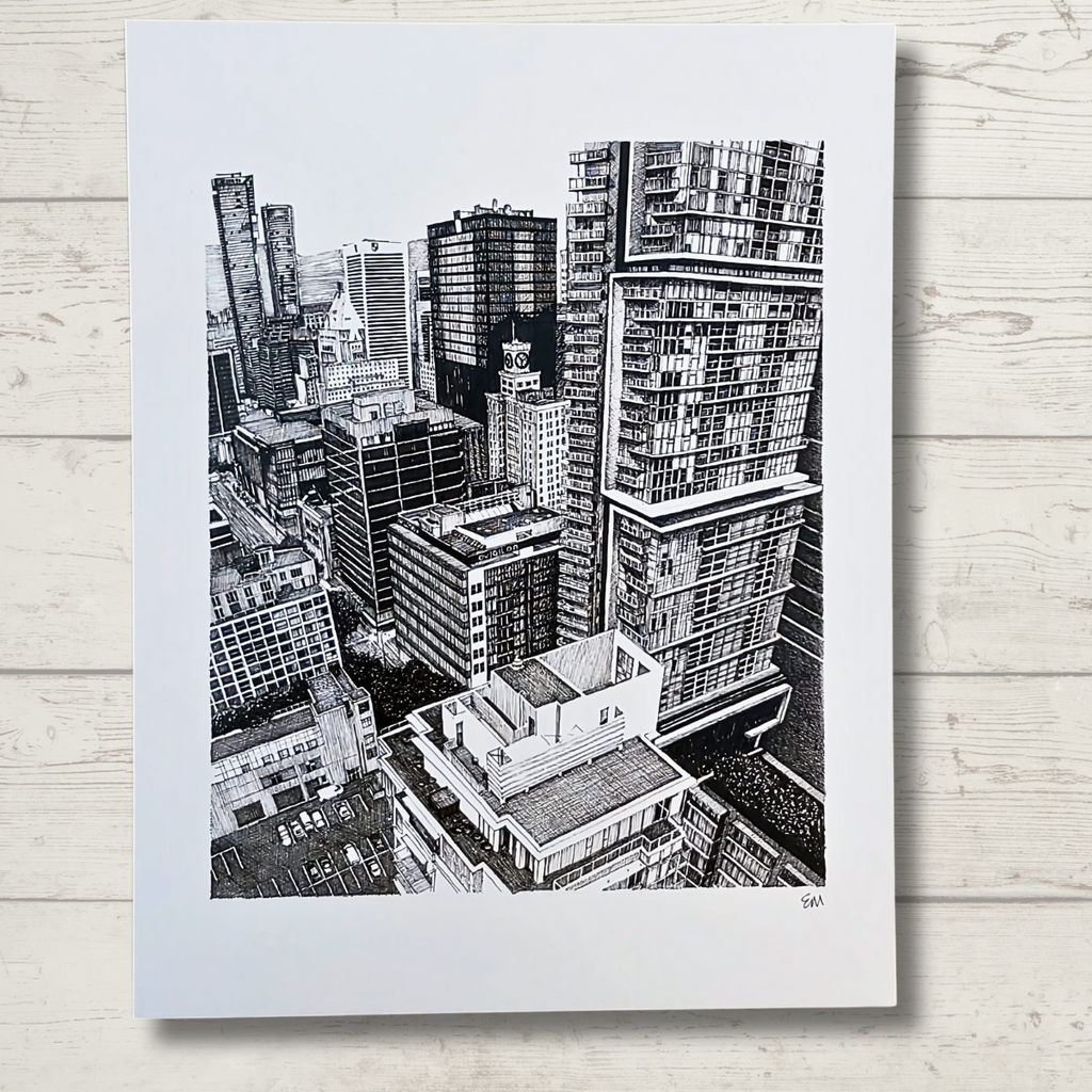 Wall Art Print - Downtown Drama "Vancouver, B.C." by Elaine Morrow (11x14, Paper)