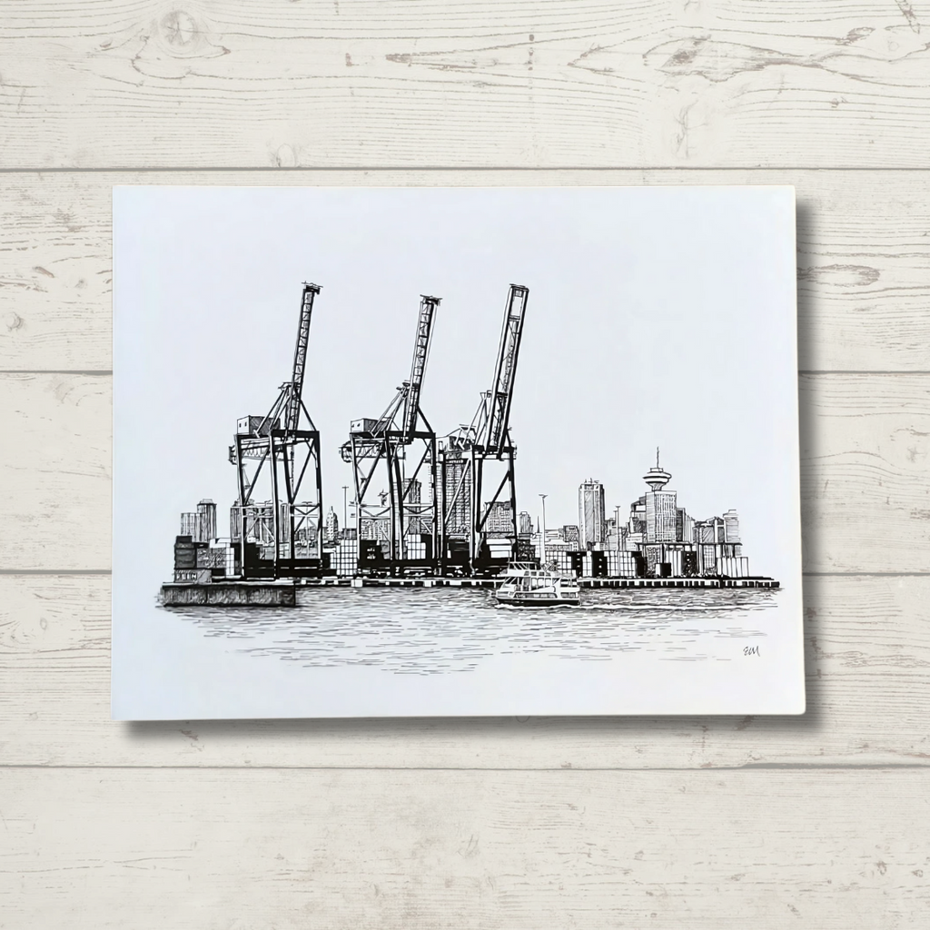 Wall Art Print - Docks "Vancouver, B.C." by Elaine Morrow (8x11, Paper)