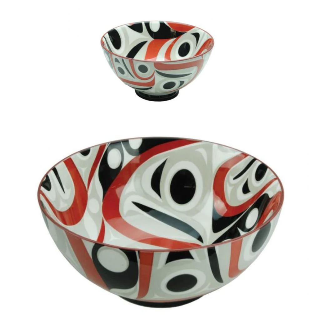 Panabo Porcelain Art Serving Bowl Set - Salmon by Jim Charlie (2pcs)