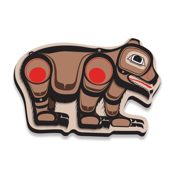 Indigenous Art Fridge Magnet - Bear by Adam Lewis
