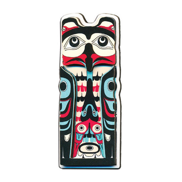 Indigenous Art Fridge Magnet - Eagle Raven Totem by T.J. Sgwaayaans Young