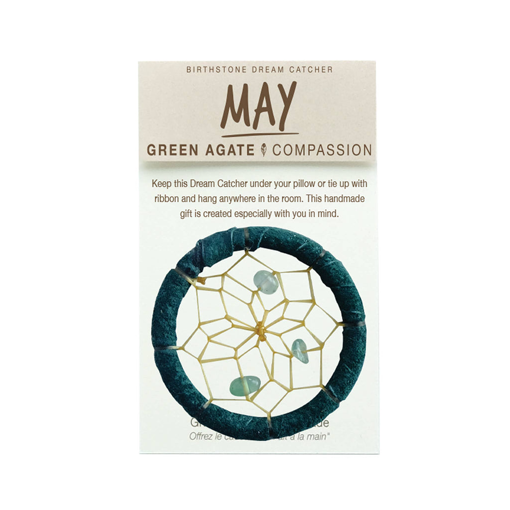 Birthstone Dream Catcher - May / Green Agate (1.5")