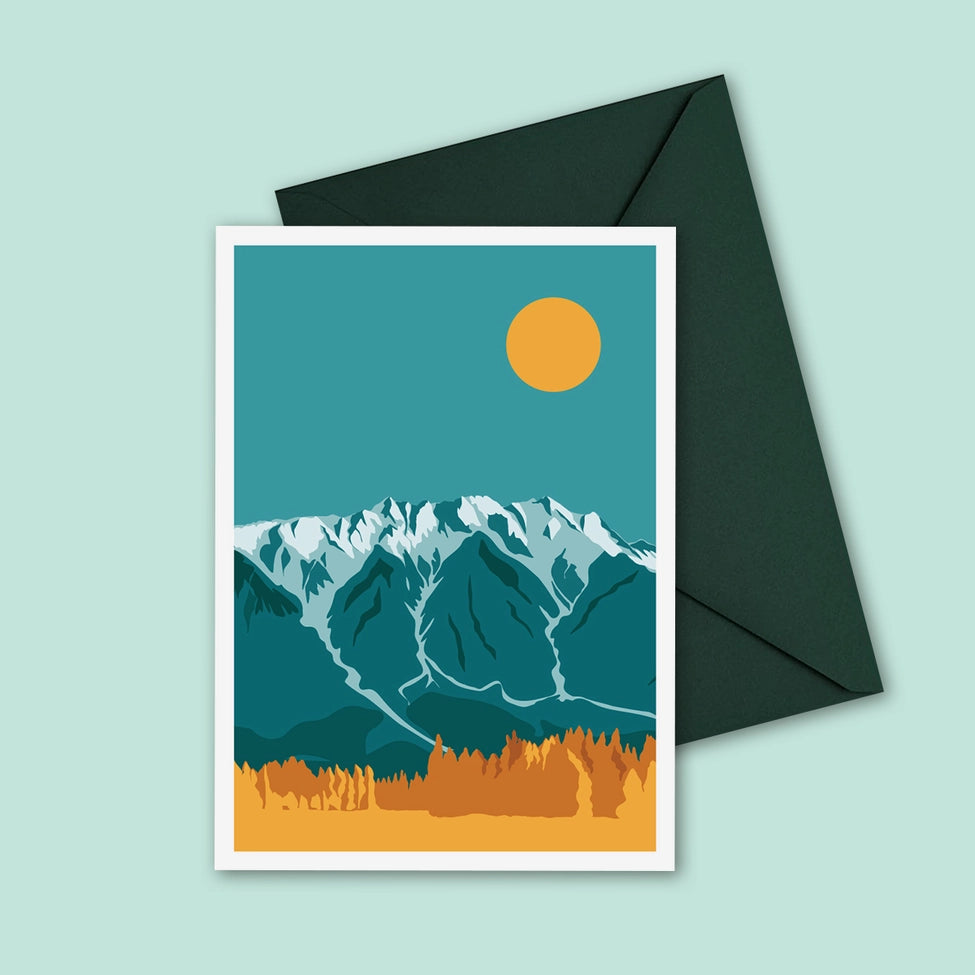 Art Greeting Card - Mount Currie in Pemberton, B.C. by Ivivid Design-Greeting Card-Ivi Design-[art greeting card]-[illustrated greeting card]-[BC artist greeting card]-All The Good Things From BC