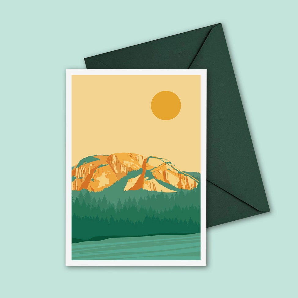 Art Greeting Card - Stawamus Chief in Squamish, B.C. by Ivivid Design-Greeting Card-Ivi Design-[art greeting card]-[illustrated greeting card]-[BC artist greeting card]-All The Good Things From BC