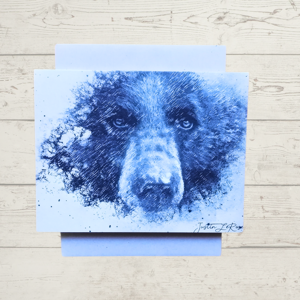 BC Art Greeting Card - Black Bear by Justin LeRose-Greeting Card-All The Good Things From BC-[bc art greeting card]-[bc landscape greeting cards]-[locally designed art card]-All The Good Things From BC