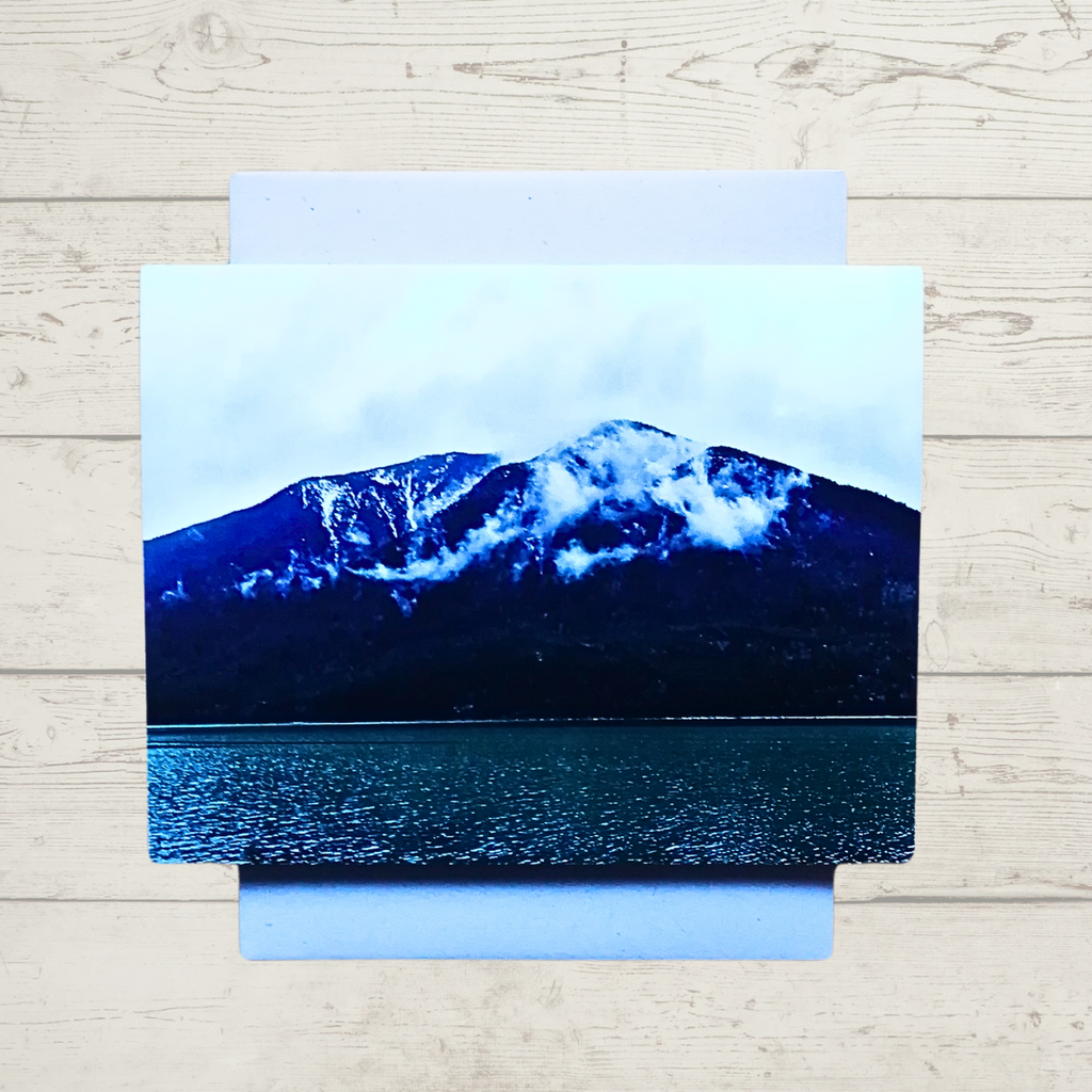 BC Art Greeting Card - Lake, Mountain & Cloud (Lilloet Lake) by Adela Beranek-Greeting Card-All The Good Things From BC-[bc art greeting card]-[bc landscape greeting cards]-[locally designed art card]-All The Good Things From BC