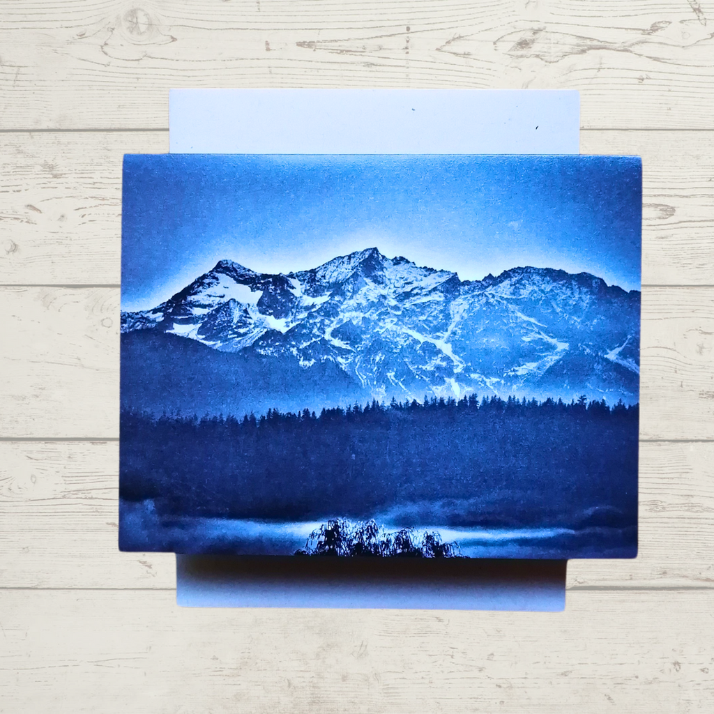 BC Art Greeting Card – Morning Ts’zil (Mount Currie) in Pemberton by Adela Beranek-Greeting Card-All The Good Things From BC-[bc art greeting card]-[bc landscape greeting cards]-[locally designed art card]-All The Good Things From BC