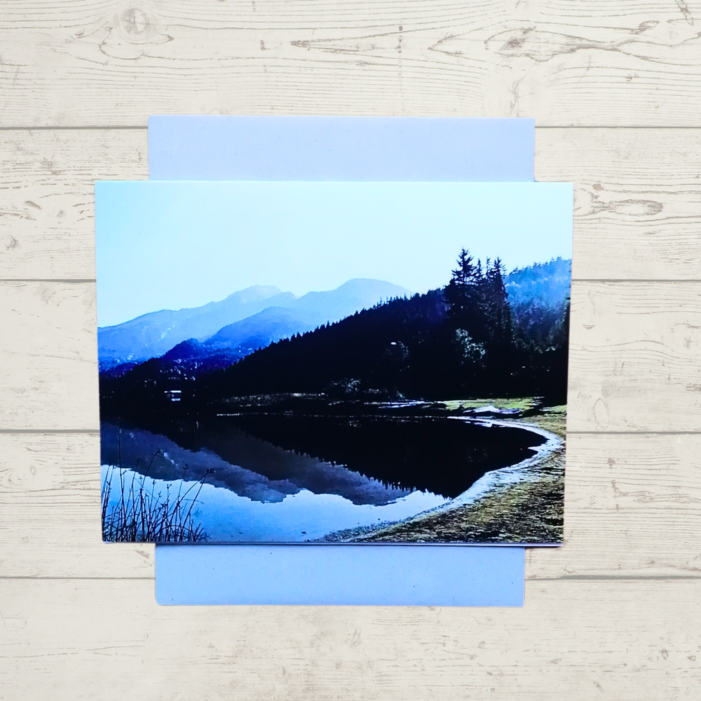 BC Art Greeting Card - Smokey Skies at Alta Lake, Whistler by Adela Beranek-Greeting Card-All The Good Things From BC-[bc art greeting card]-[bc landscape greeting cards]-[locally designed art card]-All The Good Things From BC