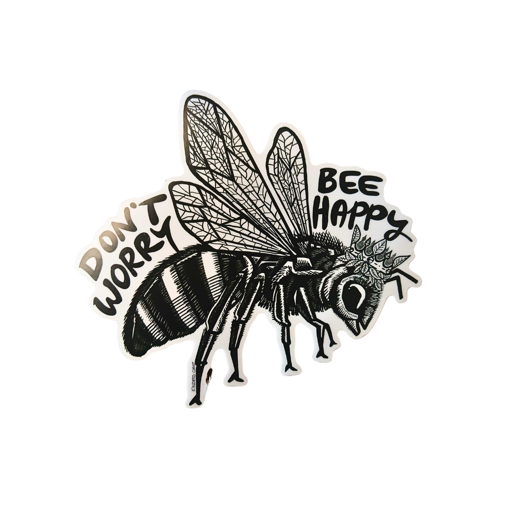 BC Sticker - "Don't Worry Bee Happy" by Kindred Coast