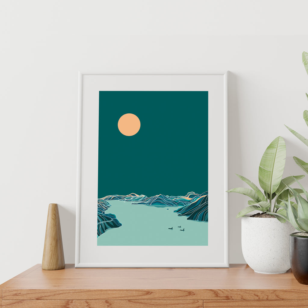 BC Wall Art Print - Howe Sound near Squamish by Ivivid Design (Large Paper Art Print in Emerald)-Paper Art Print-Ivi Design-[bc wall art prints]-[bc landscape wall art prints]-[bc artists prints]-All The Good Things From BC