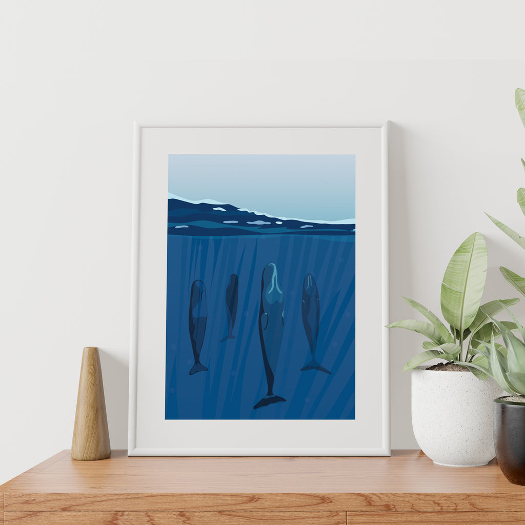 BC Wall Art Print - Sleeping Whales by Ivivid Design (Large Paper Art Print)-Paper Art Print-Ivi Design-[bc wall art prints]-[bc landscape wall art prints]-[bc artists prints]-All The Good Things From BC