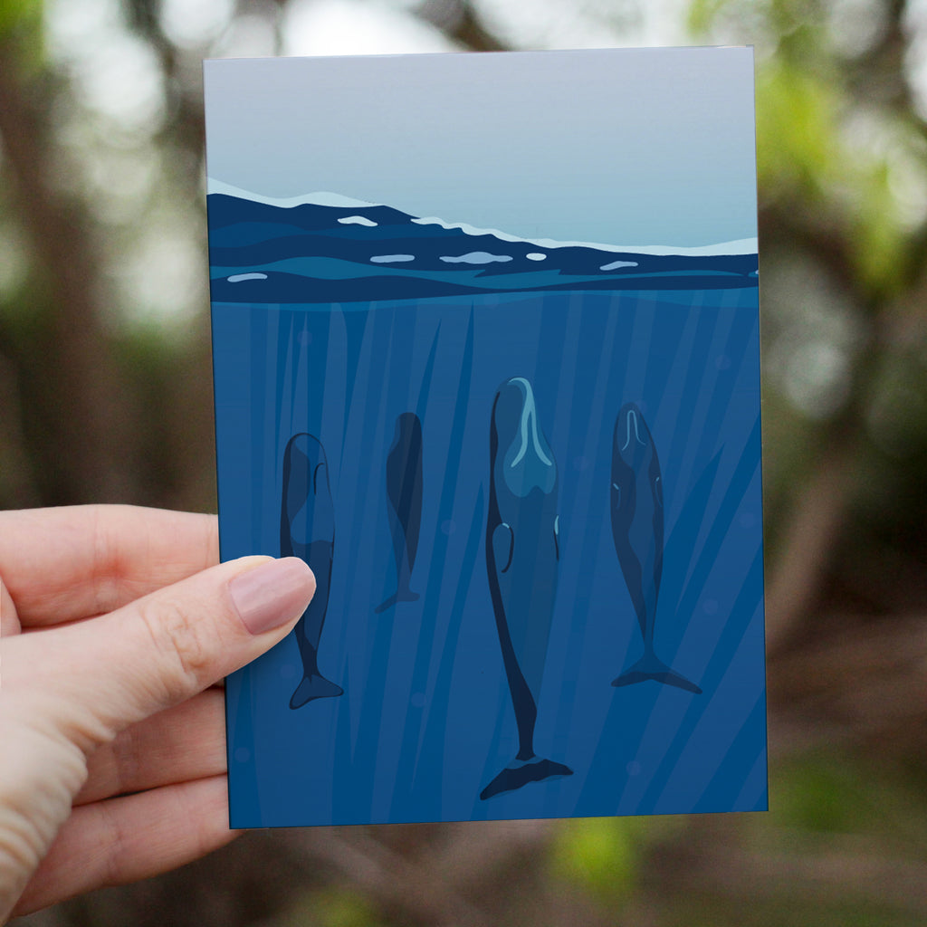BC Wall Art Print - Sleeping Whales by Ivivid Design (Small Paper Art Print)-Paper Art Print-Ivi Design-[bc wall art prints]-[bc landscape wall art prints]-[bc artists prints]-All The Good Things From BC