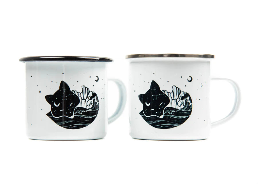 Camping Mug - Dreaming Fox by Mountain Mornings-Enamel Mug-Mountain Mornings-[adventure gift]-[made in canada]-[best local gift vancouver]-All The Good Things From BC