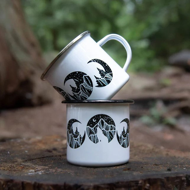 Camping Mug - Moon Phase by Mountain Mornings-Enamel Mug-Mountain Mornings-[best local gift british columbia]-[camping cup]-[unique local gift vancouver]-All The Good Things From BC