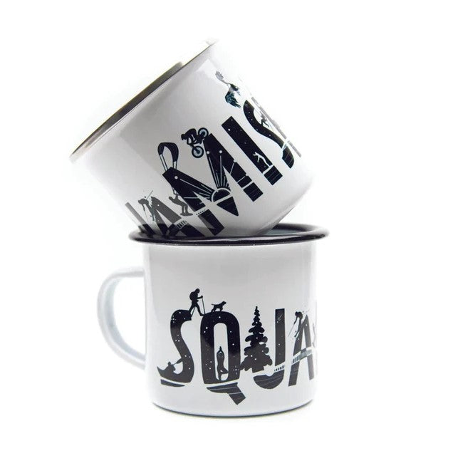 Camping Mug - Squamish by Mountain Mornings-Enamel Mug-Mountain Mornings-[best local gift british columbia]-[camping cup]-[unique local gift vancouver]-All The Good Things From BC