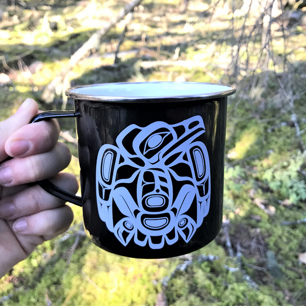 Camping Mug - Raven by Corey W. Moraes-Enamel Mug-All The Good Things From BC