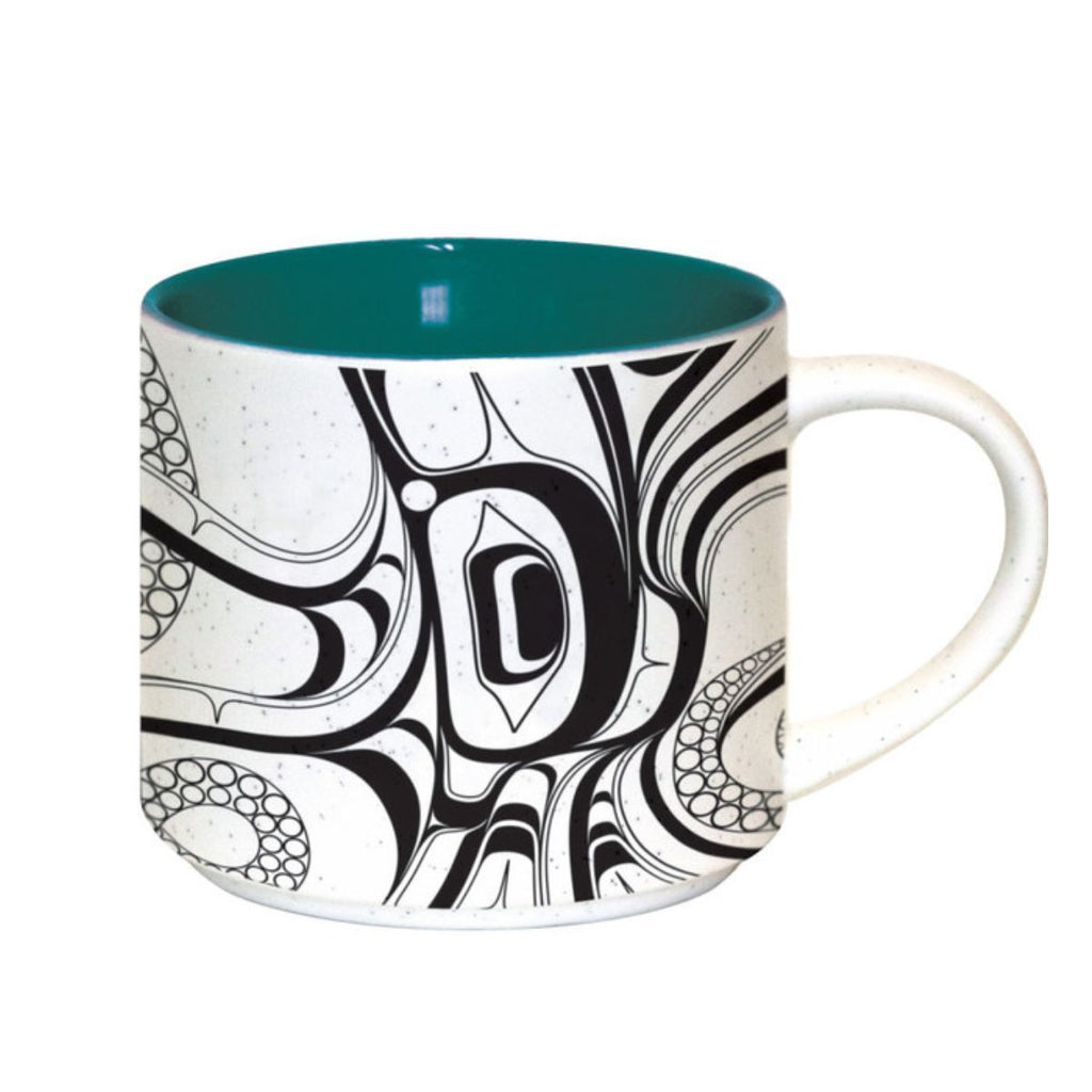 Ceramic Coffee Mug 16 oz - Octopus (Nuu) by Ernest Swanson (Stlaay hlang'laas)-Coffee Mug-Native Northwest-[ceramic coffee mug]-[indigenous art mug]-[BC gift]-All The Good Things From BC