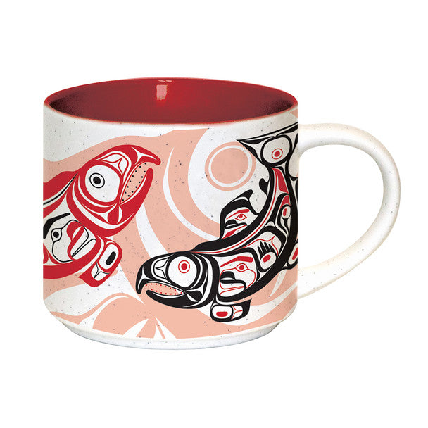 Ceramic Coffee Mug 16 oz - Haida by Corey Bulpitt (Ta’kiid Aayaa)-Coffee Mug-Native Northwest-[ceramic coffee mug]-[indigenous art mug]-[BC gift]-All The Good Things From BC