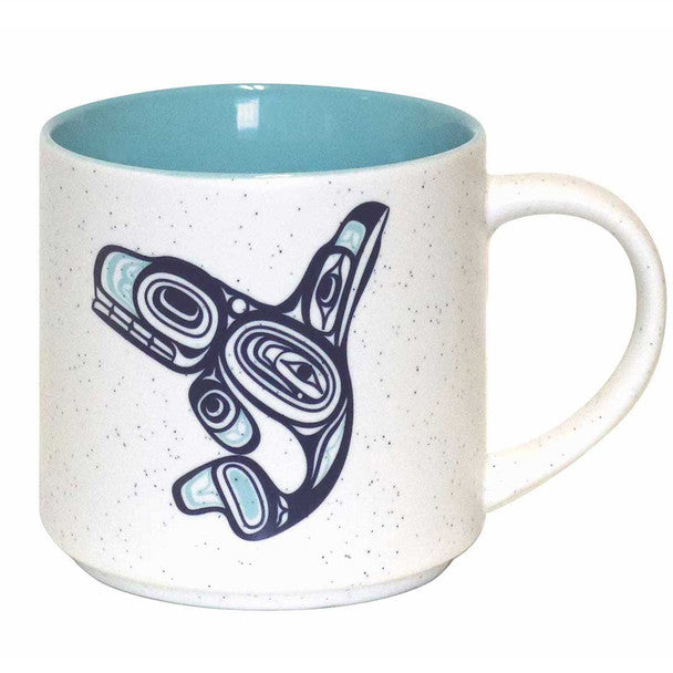Ceramic Coffee Mug 16 oz - Whale by Ernest Swanson (Stlaay hlang'laas)-Coffee Mug-Native Northwest-[ceramic coffee mug]-[indigenous art mug]-[BC gift]-All The Good Things From BC