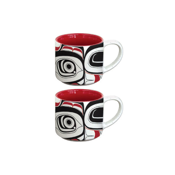 Ceramic Espresso Cup Set of 2 - Matriarch Bear by Morgan Asoyuf-Espresso Cup-Native Northwest-[ceramic espresso cup set of 2]-[stackable espresso cups]-[BC gifts for coffee lovers]-All The Good Things From BC
