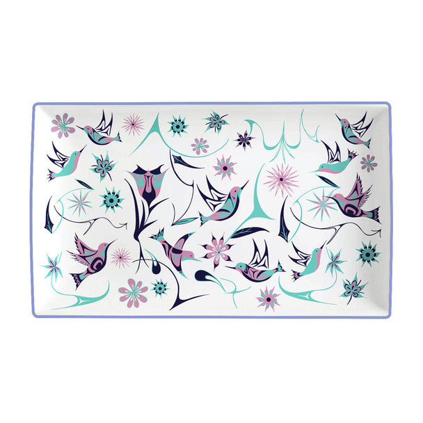 Ceramic Rectangular Platter - Hummingbirds by Nicole La Rock