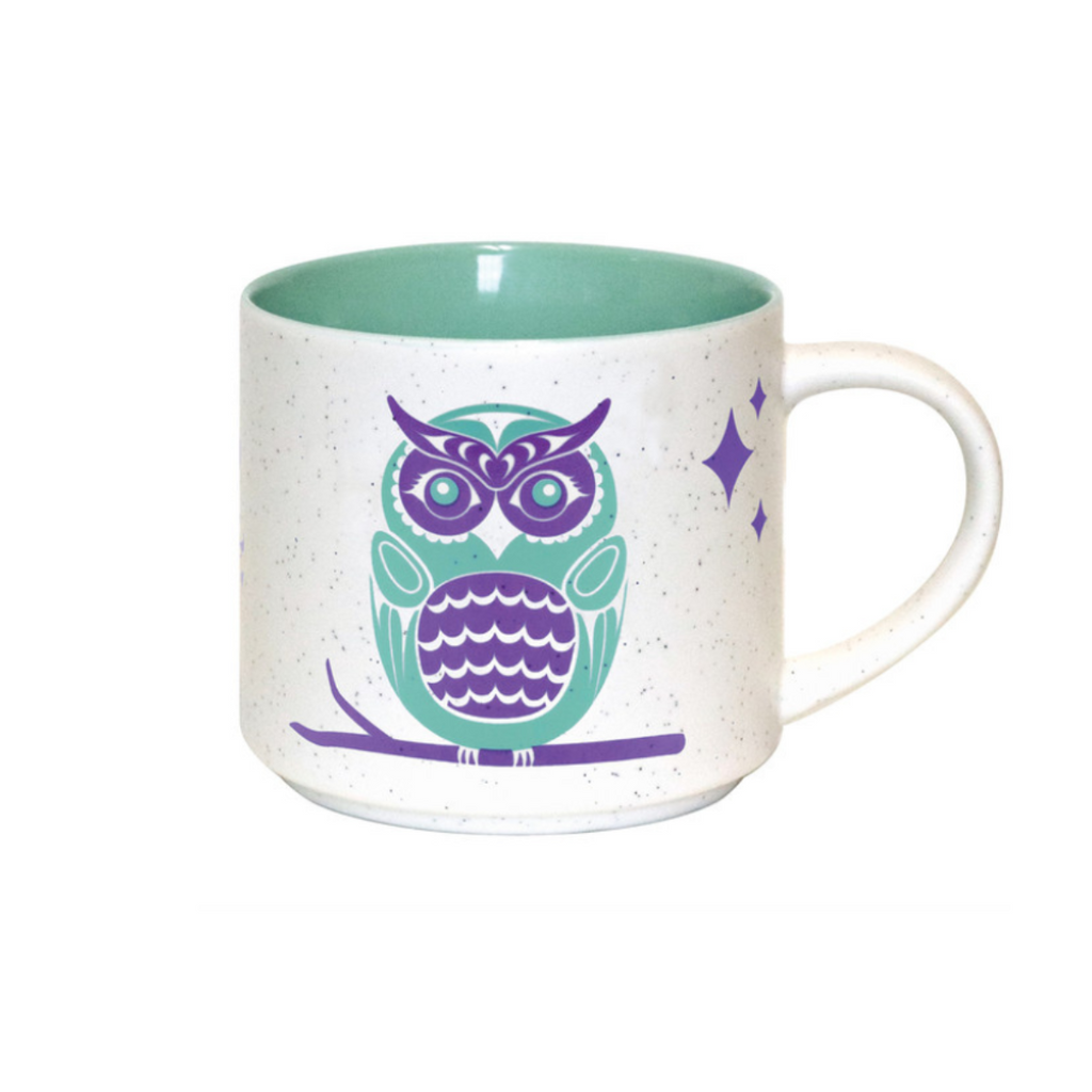 Coffee Mug - Owls by Simone Diamond-White Mug-Native Northwest-[best gift from bc cnada]-[best coffee mugs]-[perfect employee gift]-All The Good Things From BC