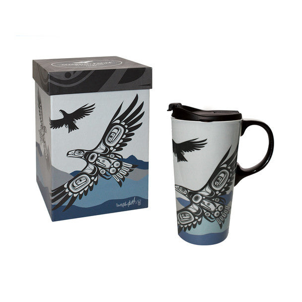 Coffee Mug - Soaring Eagle by Corey Bulpitt (Ta’kiid Aayaa)-Perfect Mug-Native Northwest-[best gift from bc cnada]-[best coffee mugs]-[perfect employee gift]-All The Good Things From BC