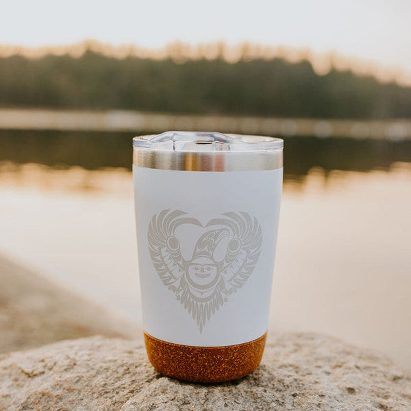 Coffee Travel Mug 20 oz - Healing From Within by Francis Horne Sr.-Travel Mug-Native Northwest-[travelling mug]-[authentic native design canada]-[insulated coffee tumblers]-All The Good Things From BC