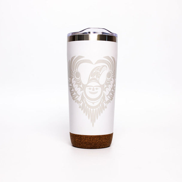 Coffee Travel Mug 20 oz - Healing From Within by Francis Horne Sr.-Travel Mug-Native Northwest-[travelling mug]-[authentic native design canada]-[insulated coffee tumblers]-All The Good Things From BC