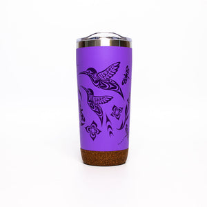 Coffee Travel Mug 20 oz - Hummingbird by Simone Diamond-Travel Mug-Native Northwest-[travelling mug]-[authentic native design canada]-[insulated coffee tumblers]-All The Good Things From BC