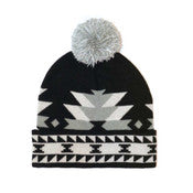 Cuffed Beanie with Pom Pom - Visions Of Our Ancestors by Lelila Stogan