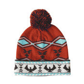 Cuffed Beanie with Pom Pom - Spirit Of The Sky by Lelila Stogan (Thunderbird)
