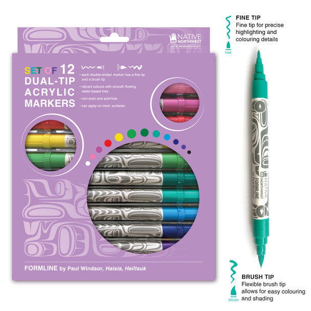 Dual Tip Acrylic Paint Markers - Formline by Paul Windsor