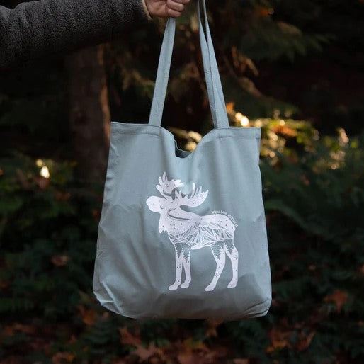 Reusable Tote Bag - Moose by Mountain Mornings (Mint Green)