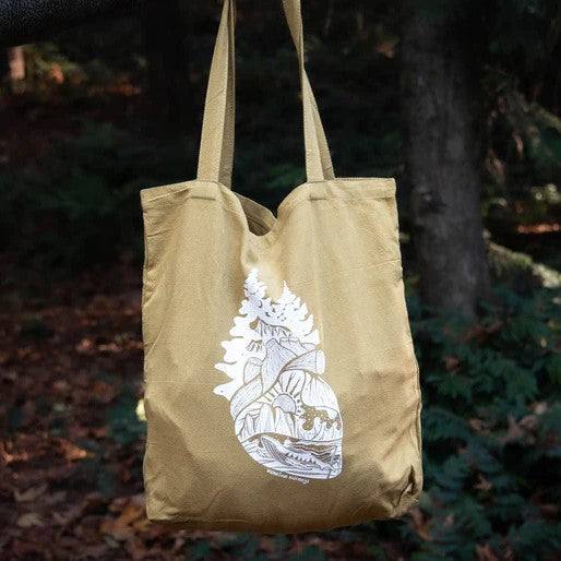 Reusable Tote Bag - Forest Heart by Mountain Mornings (Mustard)