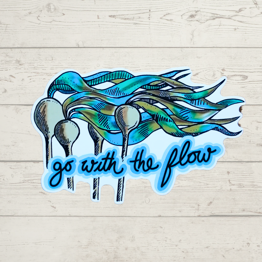 Eco Paper Sticker - Go With The Flow by Kindred Coast