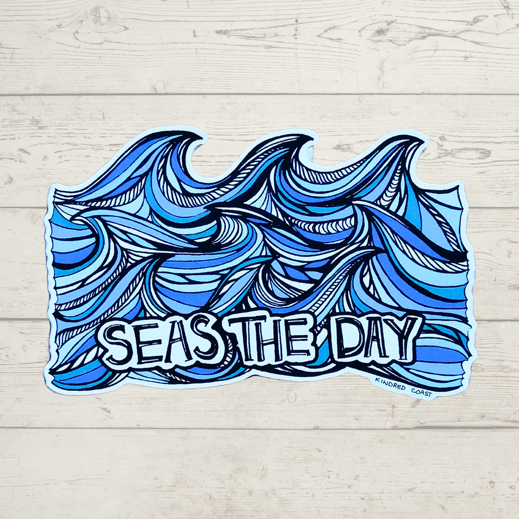 Eco Paper Sticker - Seas The Day by Kindred Coast