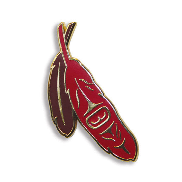 Enamel Pin - Sacred Feather by Simone Diamond-Enamel Pin-Native Northwest-[cool pin]-[fun pin]-[beautiful pin]-All The Good Things From BC
