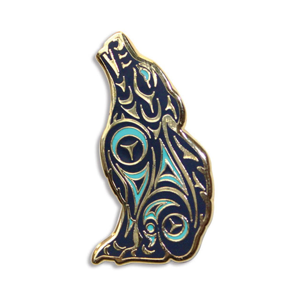 Enamel Pin - Wolf by Darrell Tusq'anum Thorne-Enamel Pin-Native Northwest-[cool pin]-[fun pin]-[beautiful pin]-All The Good Things From BC