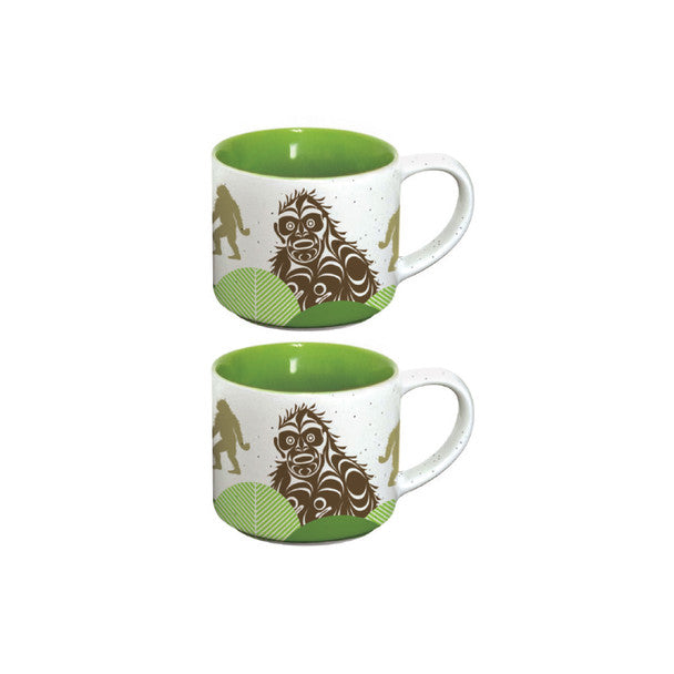 Espresso Mug Set - Sasquatch by Francis Horne Sr.-White Mug-Native Northwest-[best gift from bc cnada]-[best coffee mugs]-[perfect employee gift]-All The Good Things From BC